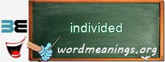 WordMeaning blackboard for individed
